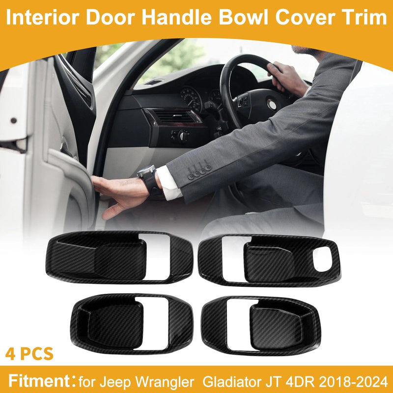Jeep Wrangler Gladiator JT 4 x Interior Door Handle Bowl Cover Trim (2018-2023)