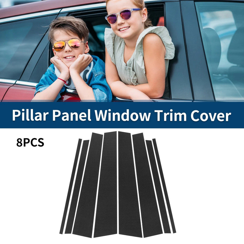 Honda Pilot (2015-2022) Black Carbon Fiber 8 x Car Pillar Window Trim Covers