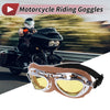 1 Set Motorcycle Riding Goggles Yellow Lens Brown Frame PC Cycling Sunglasses