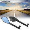 Motorcycle Rear View Mirror M8/M10 Black Blue Aluminum Alloy