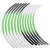 Kawasaki KX 250F 21" 19" Rim Stickers Wheel Stripes Decals Green (2004-2021)