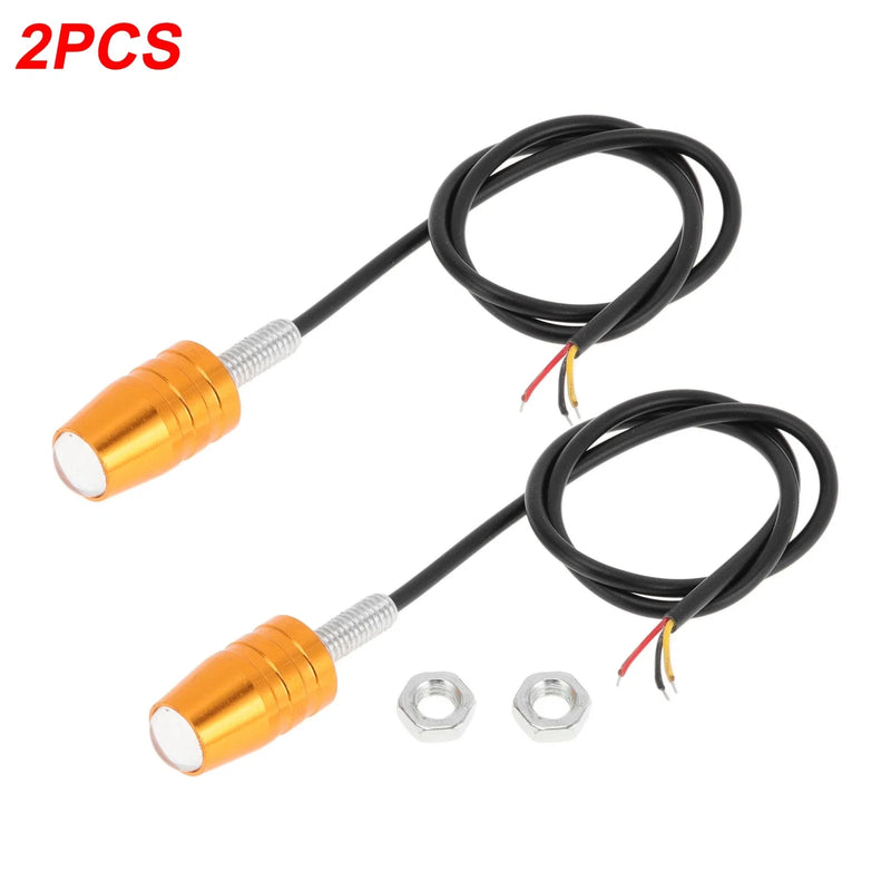 Car Motorcycle Waterproof Yellow 2 x License Plate Light Led Tag Lamp