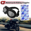 Motorcycle Riding Goggles Silver Tone Lens Black Frame PU Cycling Sunglasses