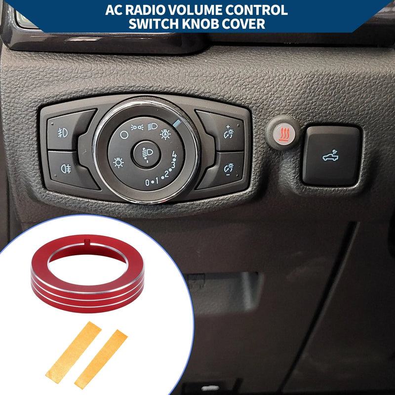 Ford Mustang (2015-2020) Red 1 x Headlight Switch Knob Cover Ring