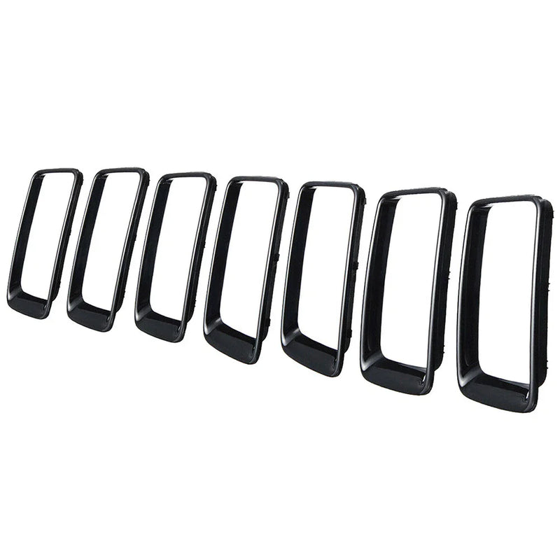 Jeep Grand Cherokee 7 x Black Front Grille Trim Rings (2014-2016)