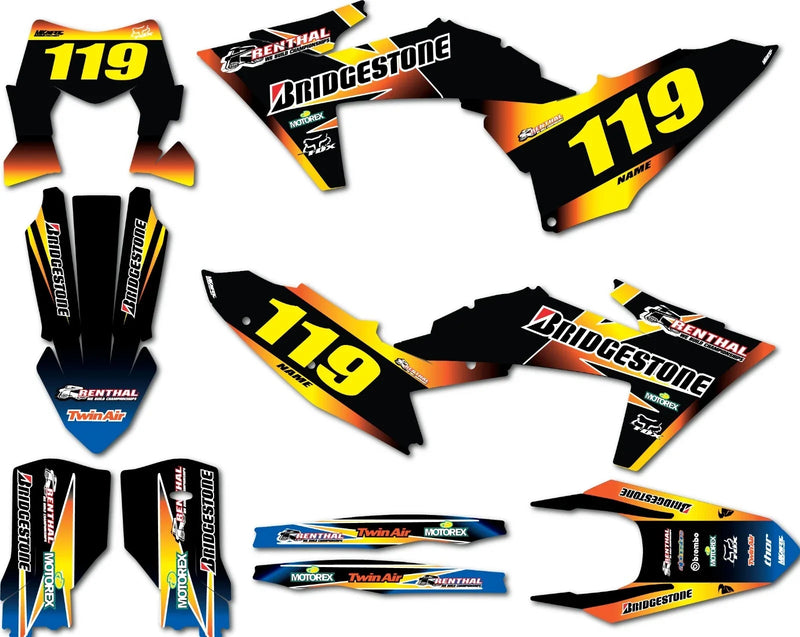 KTM SXF Custom Graphics Kit SUNRISE Stickers (2024)