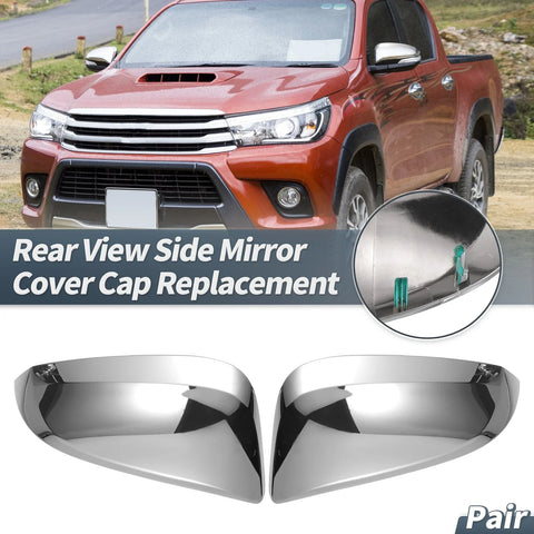 Toyota Hilux Pair Rearview Mirror Cover Cap Chrome Plated (2015-2020)