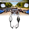 Motorcycle Handlebar Black Iron Plastic M10 Rear View Mirrors 1 x Set