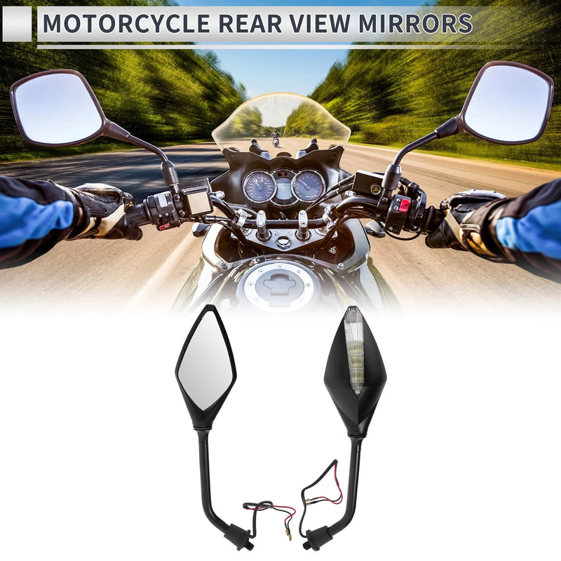Motorcycle Handlebar Black Iron Plastic M10 Rear View Mirrors 1 x Set