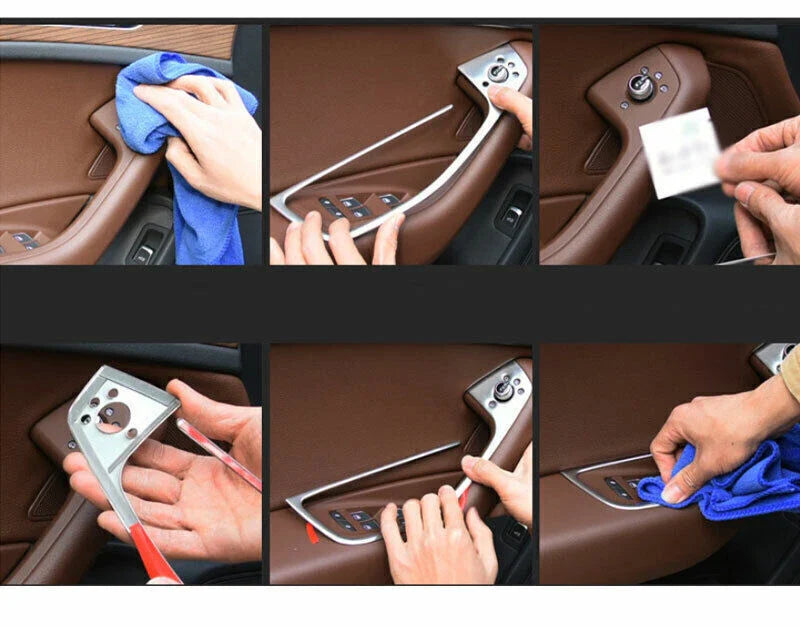 Audi A6 A7 S6 S7 4X Silver Window Lift Switch Panel Cover Trim (2012–2018)