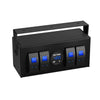 Boat Car RV SUV 4 Gang Rocker Switch Box 12V/24V ON Off w/ Voltmeter