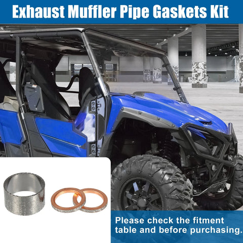 Yamaha Rhino 660 YXR660F 4X4 Set Exhaust Pipe Muffler Silencer Gasket
