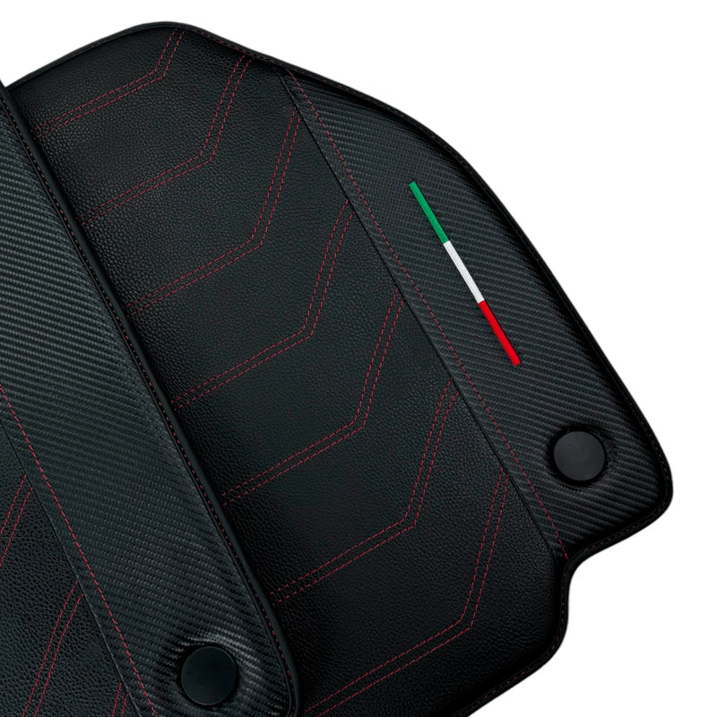Ferrari 458 GT2 2012-2015 with Carbon Fiber Accents Leather Floor Mats