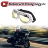 1 Pc Motorcycle Riding Goggles Yellow Lens White Silver Tone Frame PC PU Sponge
