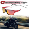 Motorcycle Riding Goggles Red Lens Red Black Frame Tri-Acetyl Cellulos UV400