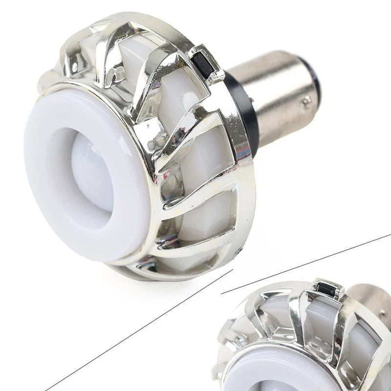 LED 12V Motorcycle Headlight Angel Eye Strobe Tail Brake Rear Lights