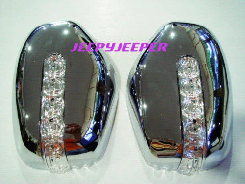 Mitsubishi L200 Triton Pajero Chrome LED Mirror Covers (2005-2015)