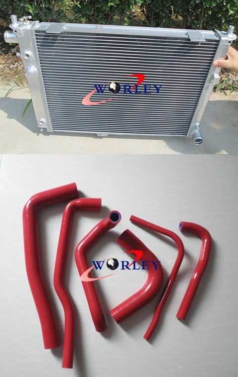 SAAB 9000 Aero B234 2.3L 16V Turbo Aluminum Radiator + Red Hose (1993-1998)
