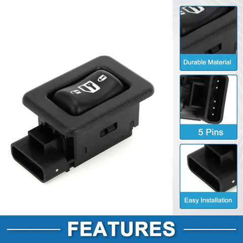 Chevrolet Silverado 1500 2500 3500 Plastic Metal Black Door Lock Switch