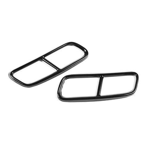 Audi Q7 Black Rear Exhaust Muffler Tail Pipe Covers (2016-2019)