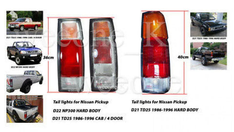 Nissan Navara D21 2 x Tail Light Standard 36cm (1989-1992)