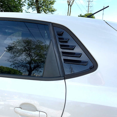 VW Polo 2 x Carbon Style Rear Side Window Louvers (2017-2023)