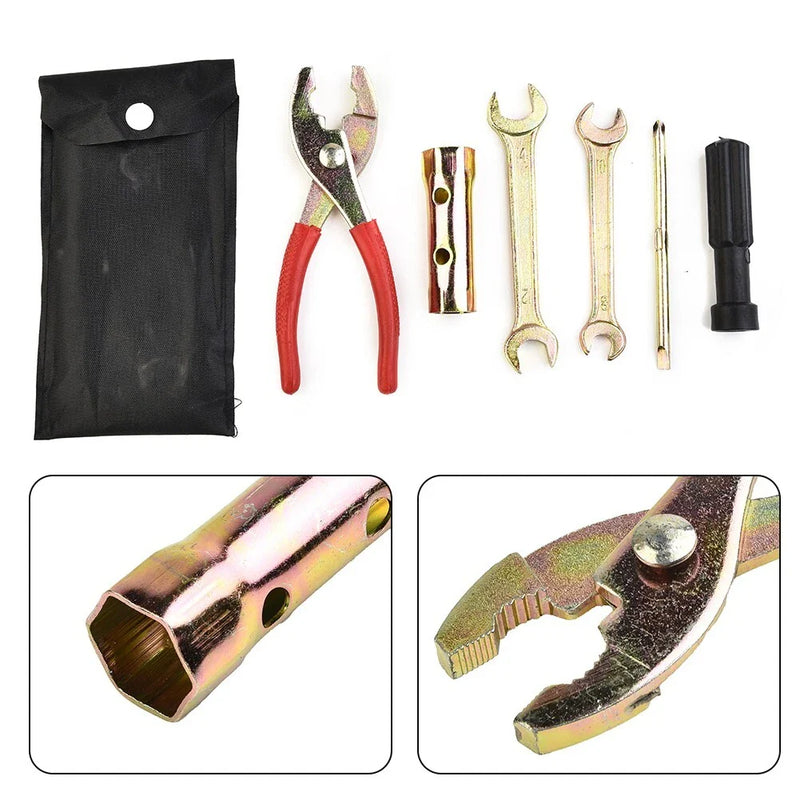 5 x Pliers Wrench Spark Remover Storage Pocket Motorcycle Tool Set