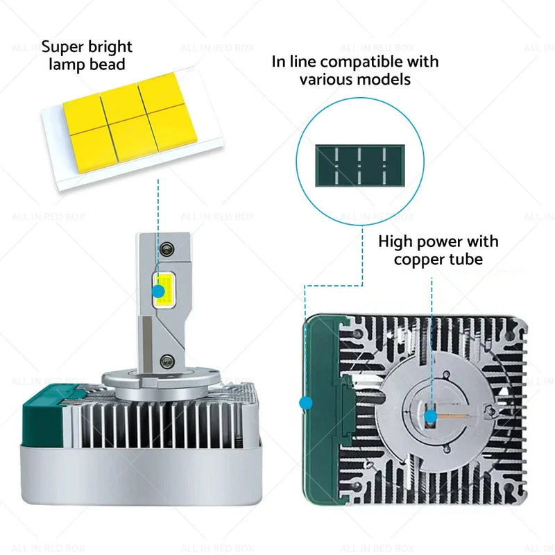 HID Xenon Lamps 6000K D5S LED Headlight Bulbs