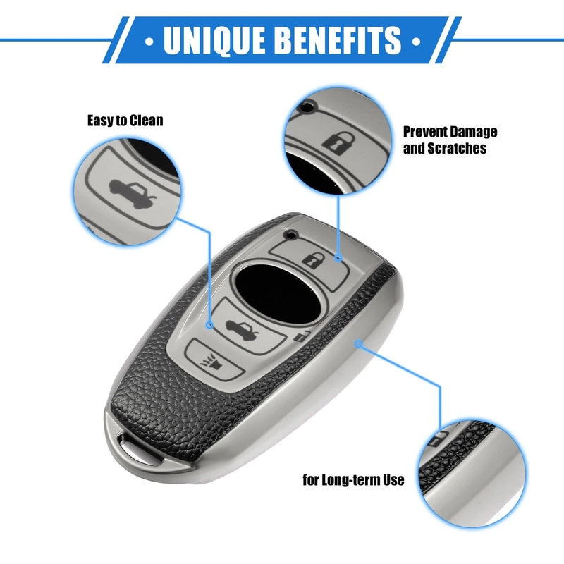 Subaru Ascent (2019-2022) TPU Silver 4 Button Smart Remote Key Shell
