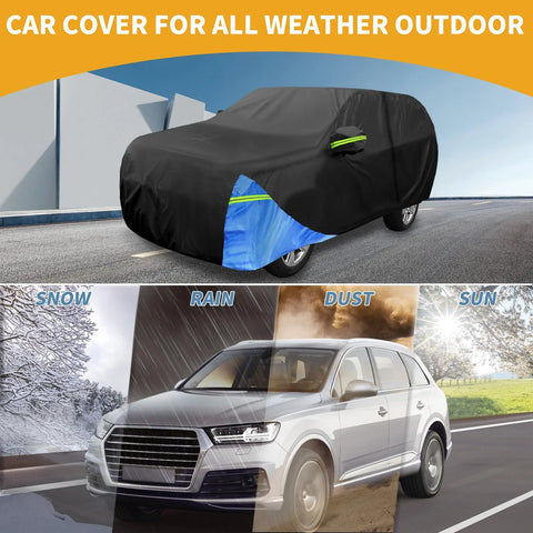 Chevrolet Tahoe Oxford Cloth Black / Blue Waterproof Car Cover with Zipper