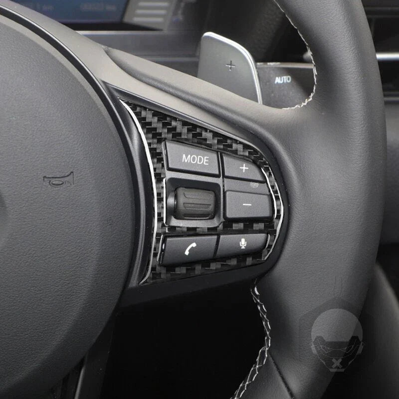 Toyota Supra A90 2019-2022 Carbon Fiber Steering Wheel Button Cover Trim