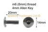 10 x Verkleidung Schrauben M6x20mm Edelstahl Pfanne Kopf & Clips