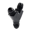 Car 8AN AN8 Black Y Fuel Block Flare Union Fitting Adapter