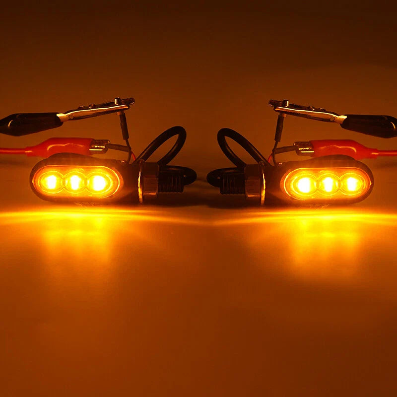 LED Motorcycle Turn Signal Amber Light Blinker Indicator Mini Lamp 2 x Inc.