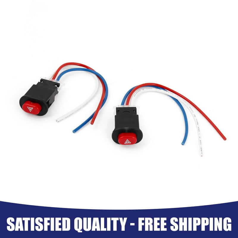 Motorcycle 2 x 3-Wired Latching Light Switch Button