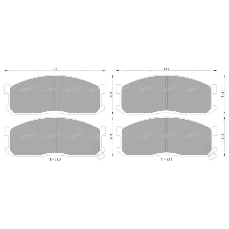 Mazda E1800 E 1.8L F8 RWD Van Disc Brake Pad Set (1982 - 1996)