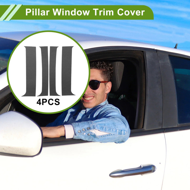 Chevy Blazer 1995-2005 Carbon Fiber Black 4pcs Pillar Window Trim