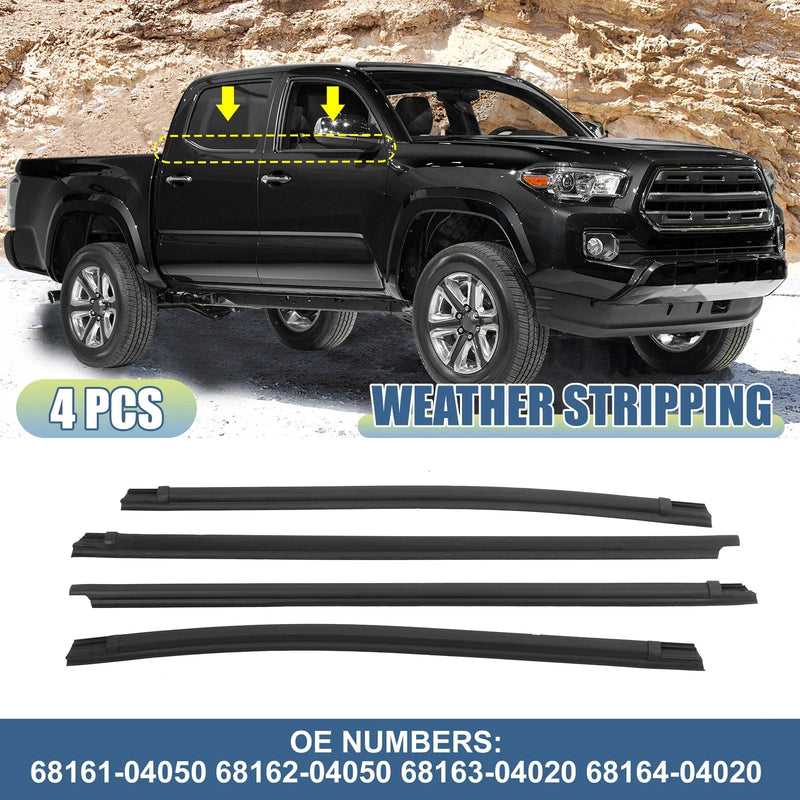 Toyota Tacoma 4pcs Window Weatherstrip Door Seal (2005-2015)