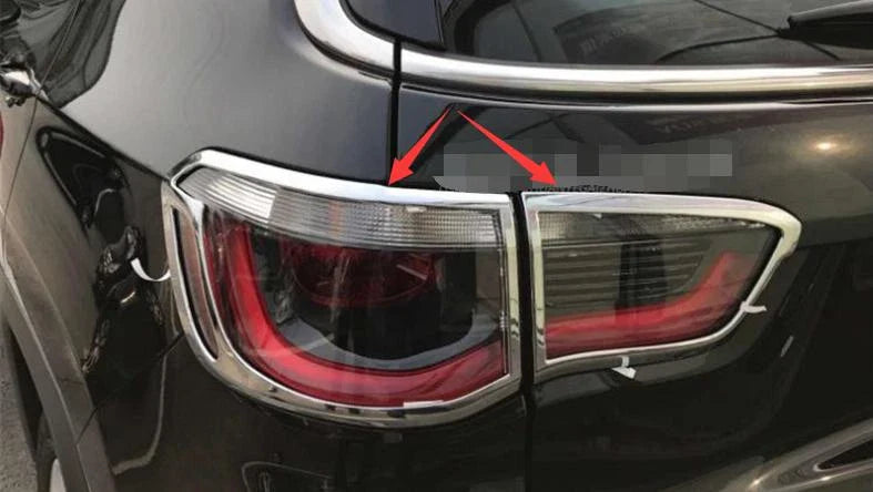 Jeep Compass 4 x Pieces ABS Chrome Rear Light Lamp Frame Trim (2017-2021)