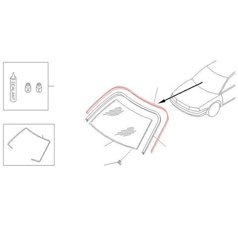 Nissan AD Y10X Sunny N14 NV Windshield Upper Center Molding