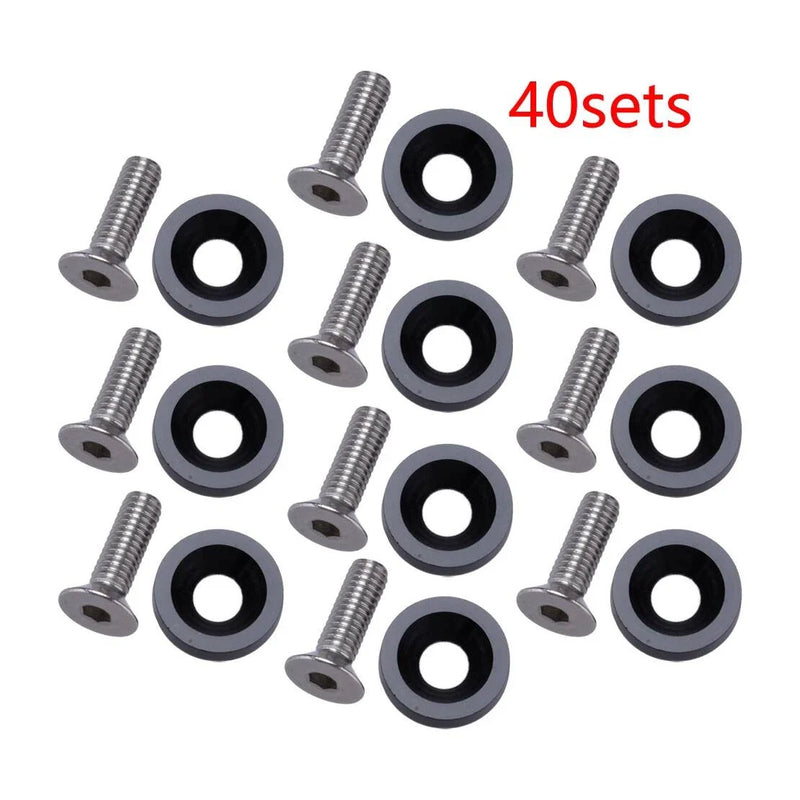 Honda 40pcs Black JDM Engine Bay Dress Up Kit Fender Washers & M6 Bolts