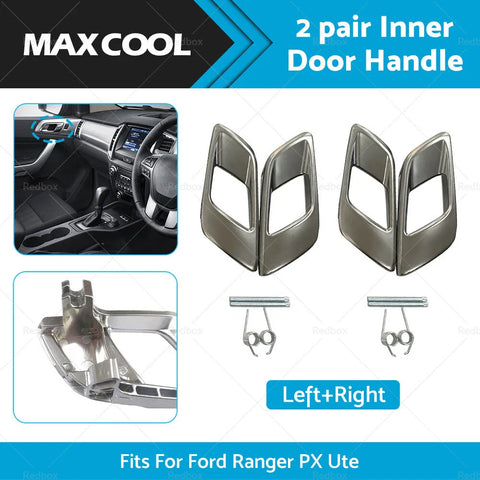 Ford Ranger 4 x Front Rear Inner Door Handles Dark Chrome (2011-2023)