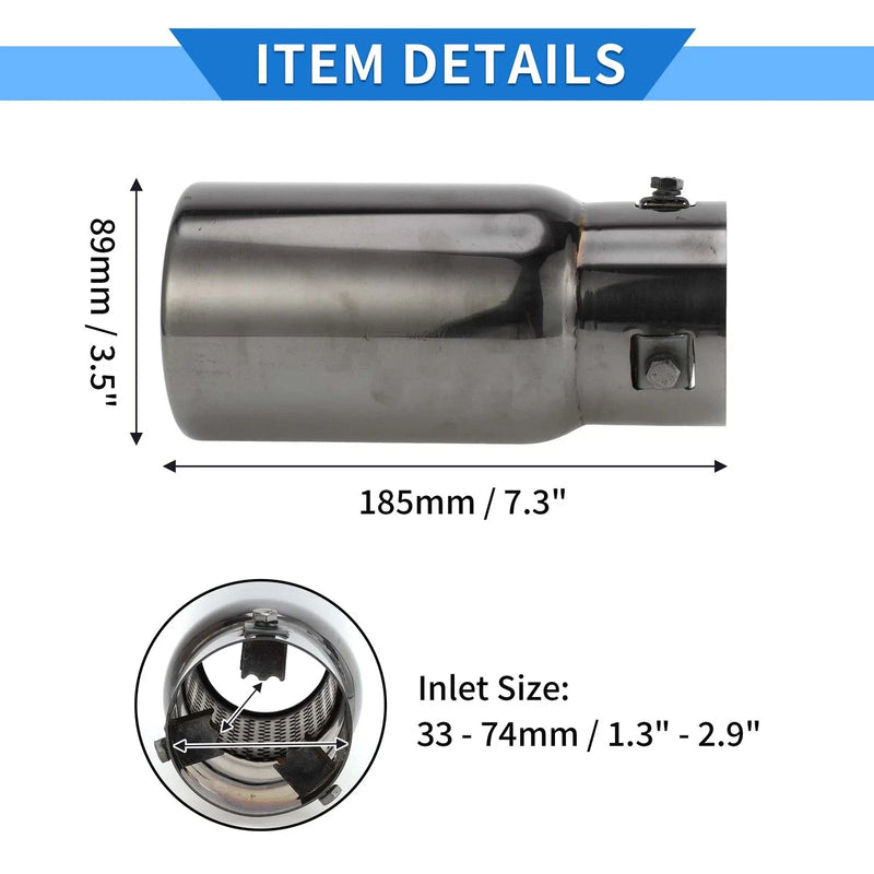 Toyota Land Cruiser Prado Exhaust Tip 1.3"-2.9" Inlet (2009-2023)