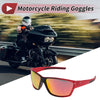 Motorcycle Riding Goggles Red Lens Red Black Frame Tri-Acetyl Cellulos UV400