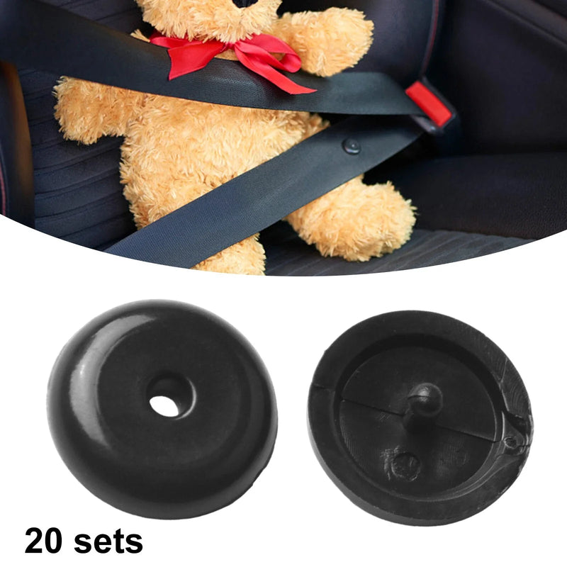 Car 20 Pairs Seat Belt Button Buckle Stopper Black