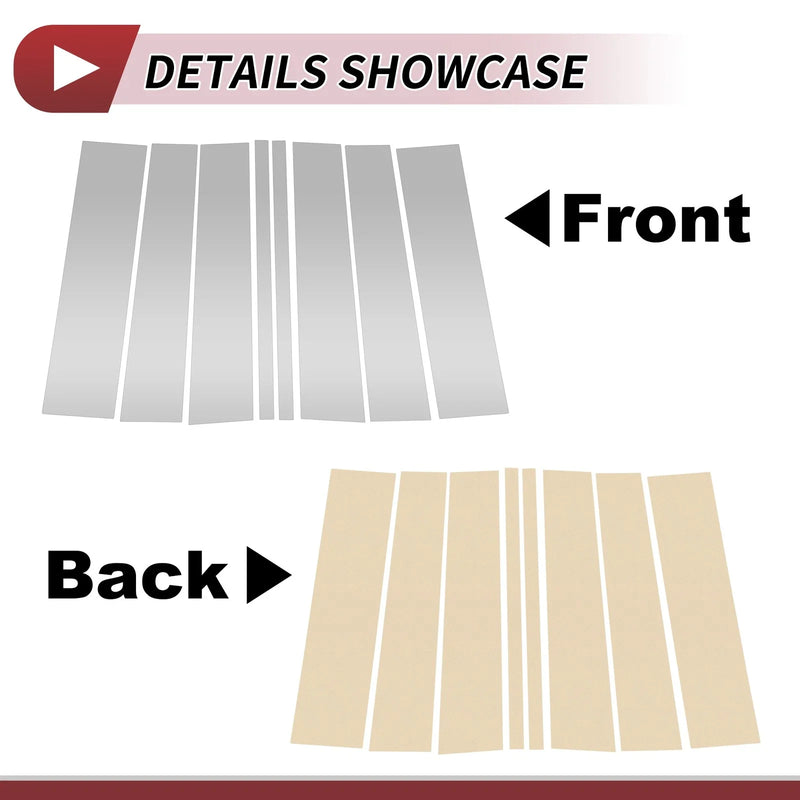 Ford Flex (2009-2015) Silver Tone 8 Pcs Door Pillar Window Trim