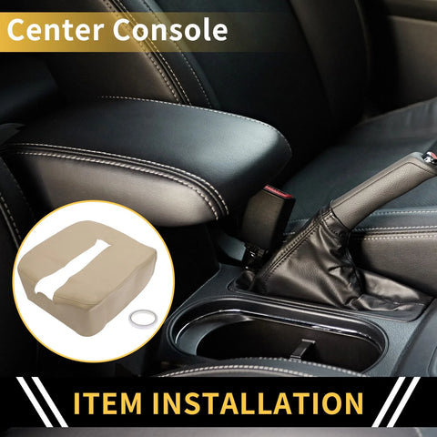 Chevrolet Silverado Microfiber Leather Beige Center Console Cover
