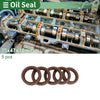 Oil Seal 35x47x10mm FKM Rubber High Pressure Brown 5 pcs