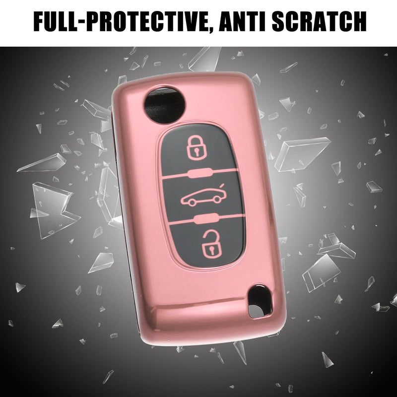 Peugeot 207 307 308 407 3008 Silicone Key Fob Case Cover (2006-2014)