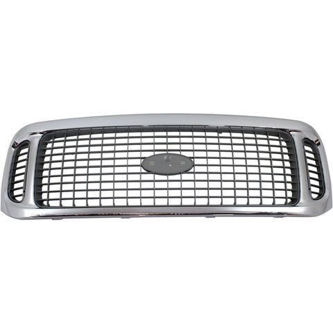 Grille For 2002-2004 Ford Excursion Chrome Shell w/ Gray